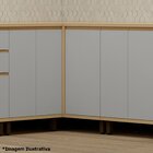 Balcão Canto Reto Para Cozinha 1 Porta Mdp/mdf Aurora Cinza C