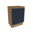 Balcão Celeste Kappesberg 100% Mdf 1 Porta Nogueira/azul 60cm