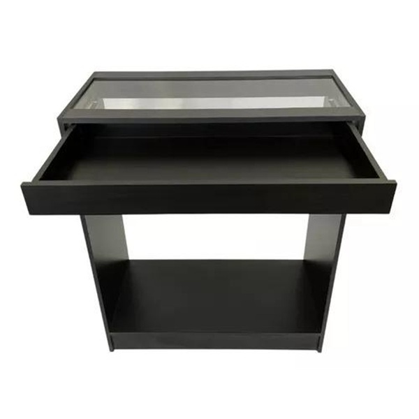 Balcão Central Arara Loja Com Vidro Embutido E Gaveta 100% Md