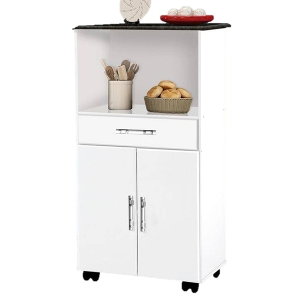 Balcão Classic Branco Com Mármorizado – Passe Bem Móveis