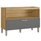 Balcão Com 2 Gavetas Edmonton Freijó Gris