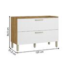 Balcão Com 2 Gavetas Edmonton Freijó Supremo