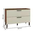 Balcão Com 2 Gavetas Niagara Nogueira Off White