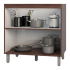 Balcão Com 2 Portas Para Cooktop Sem Tampo Evidence Amêndoa P