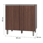 Balcão Com 2 Portas Para Cooktop Sem Tampo Evidence Amêndoa P