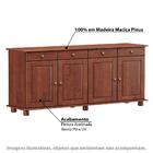 Balcão Com 4 Portas E 4 Gavetas Em Madeira Maciça - Imbuia