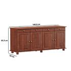 Balcão Com 4 Portas E 4 Gavetas Em Madeira Maciça - Imbuia