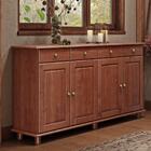 Balcão Com 4 Portas E 4 Gavetas Em Madeira Maciça - Imbuia