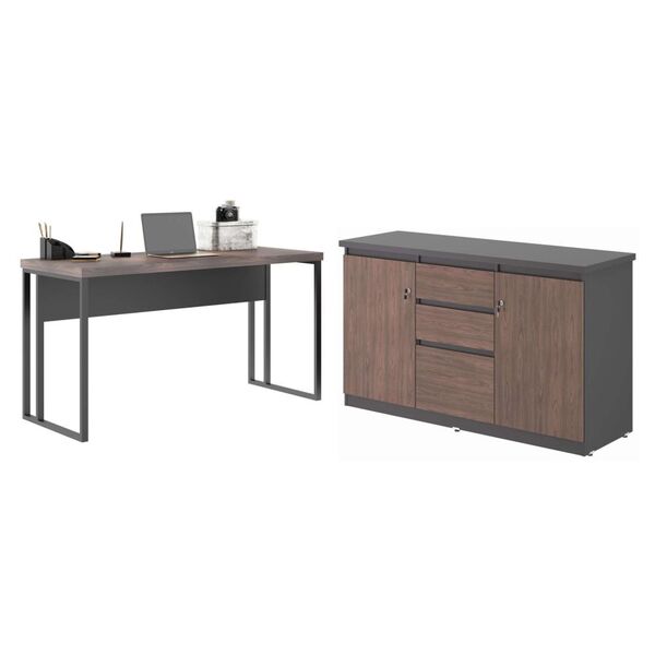 Balcao Com Escrivaninha 1,20 Canadá Freijo Preto