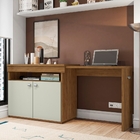 Balcão Com Escrivaninha Retrátil Seven Freijó Cinza