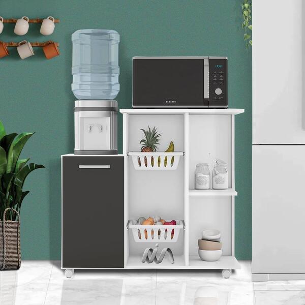 Balcão Com Fruteira Branco Grafite Clara Madine