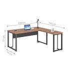 Balcao Com Gaveteiro E Mesa Em L Andorra Noce Preto