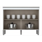 Balcão Com Tampo 02 Portas 105 Cm Bec107 Fendi/moka - Briz