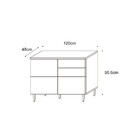 Balcão Com Tampo 03 Portas 02 Gavetas Juliette Aramóveis