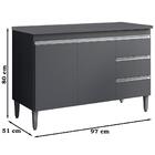 Balcao Com Tampo 100 Cm 2 Portas Andreia Reajl