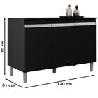 Balcao Com Tampo 120 Cm 3 Portas Manu Reajl