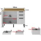 Balcao Com Tampo 120 Cm Mdf 2p 3g Tecno Mobili