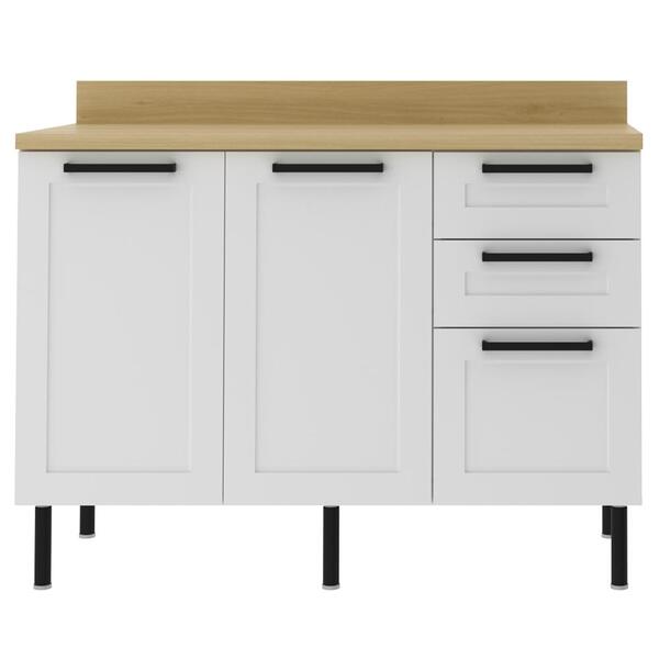 Balcao Com Tampo 120 Cm Mdf 2p 3g Tecno Mobili