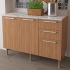 Balcao Com Tampo 120 Cm Mdp 2p 3g Tecno Mobili