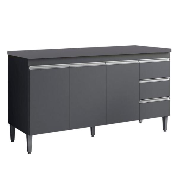 Balcao Com Tampo 160 Cm 3 Portas Andreia Reajl