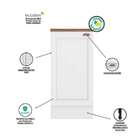 Balcão Com Tampo 1 Porta 41cm Unna Poliman