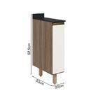 Balcao com Tampo 1P 20cm MDF Kali 16796 Carvalho Toq Off Whit