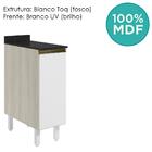 Balcao Com Tampo 1P 30 cm MDF Kali 12217 Bianco Toq Branco Uv