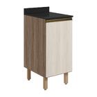 Balcao Com Tampo 1P 40 cm MDF Kali 12218 Carvalho Toq Bianco