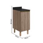 Balcao Com Tampo 1P 40 cm MDF Kali 12218 Carvalho Toq Carvalh