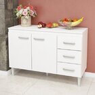 Balcão Com Tampo 2 Portas 3 Gavetas Araçá Yescasa Branco