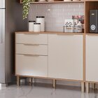 Balcão Com Tampo 2 Portas E 2 Gavetas Divina Freijó/offwhite