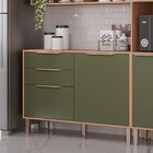 Balcão Com Tampo 2 Portas E 2 Gavetas Divina Freijó/verde