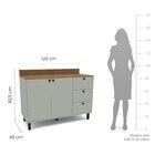 Balcão Com Tampo 2 Portas E 3 Gavetas Rubi Yescasa Verde Oliva