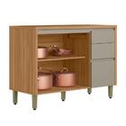 Balcão Com Tampo 2 Portas Irlanda Jequitiba Gris