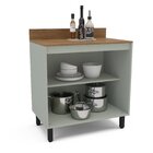 Balcão Com Tampo 2 Portas Rubi Yescasa Verde Oliva