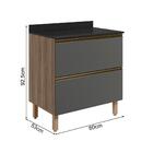 Balcao Com Tampo 2g 80cm Mdf Kali 16412 Nicioli