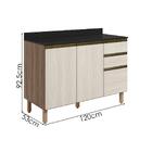 Balcao Com Tampo 2p 3g 120cm Mdf Kali 16417 Nicioli
