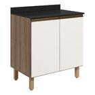 Balcao Com Tampo 2p 60 Cm Mdf Kali 12220 Carvalho Toq Off Whi