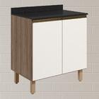 Balcao Com Tampo 2p 60 Cm Mdf Kali 12220 Carvalho Toq Off Whi