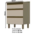 Balcao Com Tampo 3 Gavetas 60 Cm Mdf Evy Ci63 Henn
