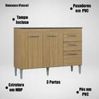 Balcao Com Tampo 3 Portas 120 Cm 271 Poqq