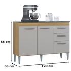 Balcao Com Tampo 3 Portas 120 Cm 271 Poqq