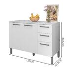 Balcao Com Tampo 3p 2g 120 Cm Mad Versalhes Ktp