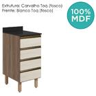 Balcao Com Tampo 4G 40 cm MDF Kali 16410 Carvalho Toq Bianco