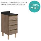 Balcao Com Tampo 4G 40 cm MDF Kali 16410 Carvalho Toq Carvalh