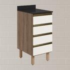 Balcao Com Tampo 4G 40 cm MDF Kali 16410 Carvalho Toq Off Whi