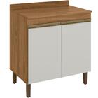 Balcao Com Tampo 70 Cm 2 Portas 2250 Nature Preto Fosco Plla