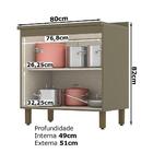 Balcao Com Tampo 80 Cm Mdf Evy Ci64 C904 Henn