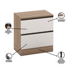 Balcão Com Tampo 80cm 1 Porta 1 Gaveta Etna Carvalho Oak/off