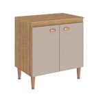 Balcão Com Tampo 80cm 2 Portas Marti  Yescasa Mel